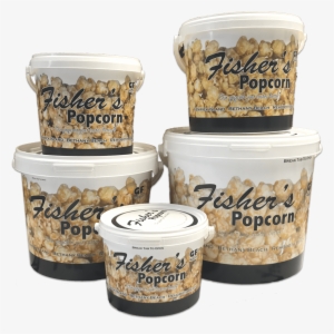 Fishers Popcorn Tub Stack - Fisher's Popcorn 1.5 Gallon Popcorn Tub