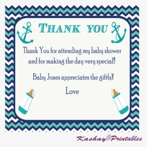 Nautical Baby Shower Thank You Card - Taj Mahal