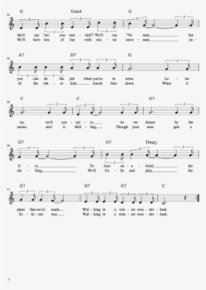 Winter Wonderland Lead Sheet Color Chords Page - Sheet Music