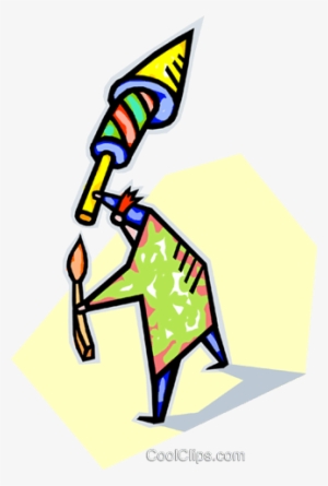 Fireworks Royalty Free Vector Clip Art Illustration - Explosive