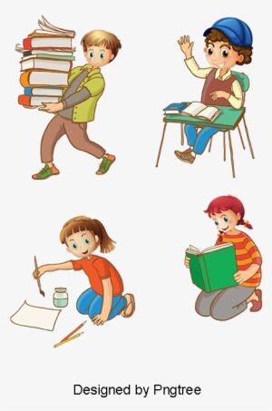 Children In School, School Clipart, Painting Png And