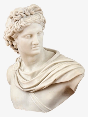 19th Century Italian Large Marble Bust Of Apollo - Marble