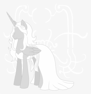 Ponyvadereloha, Grey Hair, Monochrome, Off, Ponified, - Sketch