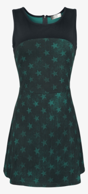 Grunge Star Skaterdress Vestido Corto Petroleo-negro - Gasoline