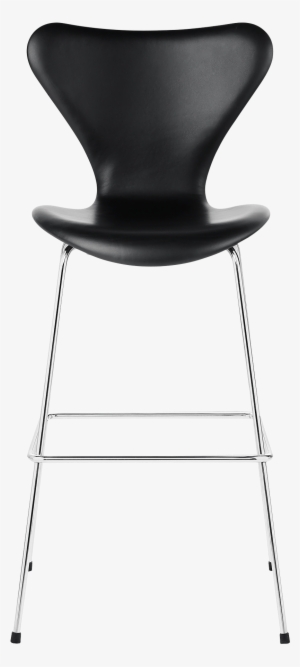 3197 Series 7 Barstool Fully Upholstered Black Leather - Fritz Hansen 3197