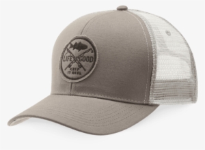 Life Is Good Fishing Hard Mesh Back Chill Cap Hat -