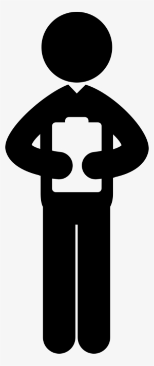 Standing Male Person Reading A Paper Comments - Man With Clip Board Clipart