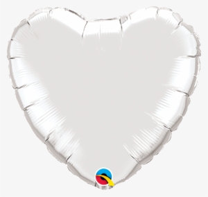 Silver Heart Balloon - Foil White Heart Balloons
