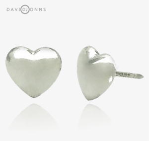 Heart Stud Earrings In Sterling Silver David Jonns - Heart Stud