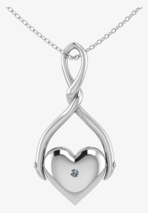 Chunky Heart Spinner Pendant In Silver