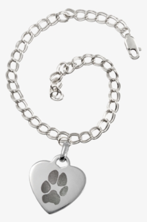 Description - Pet Print Jewelry: Sterling Silver Heart Charm Bracelet