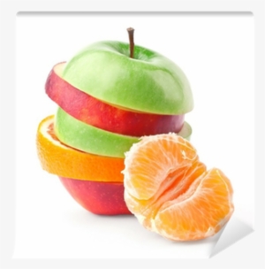 Layers Of Apples And Oranges With Slice Of Tangerine - Manzana Naranja Y Mandarina