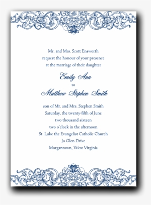 Blue Filigree - Wedding Invitation