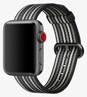 38mm Black Stripe Woven Nylon - Apple 38mm Woven Nylon Band Watch Strap