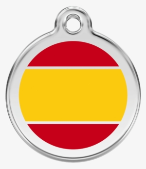 Red Dingo Spanish Flag Enamel Pet Id Tag - Red Dingo Tribal Heart Pet Id Tag - Orange