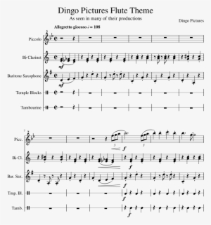 Dingo Pictures Flute Theme Sheet Music Composed By - Tale Of The Princess Kaguya Sheet Music
