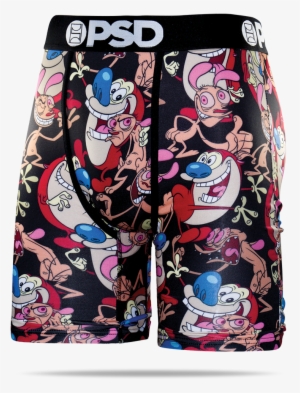 Ren & Stimpy Black - Psd Ren & Stimpy Briefs - Men's - Black / Red 並行輸入品