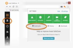 Click The Bookmark Icon On The Left Panel Or Click - Avast Ad Blocker