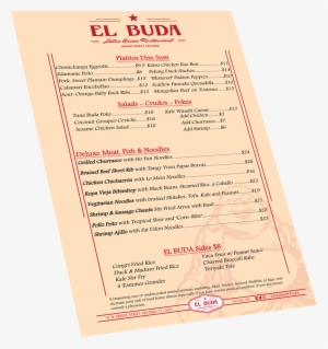 El Buda Menu Graphic - Menu