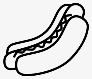 Hot Dog With Mustard Vector - Hot Dog Line Drawing