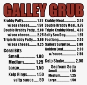 Krusty Krab Menu - Spongebob Roblox Song Ids