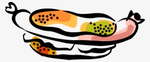 Vector Illustration Of Cooked Hot Dog Or Hotdog Frankfurter