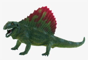 short dinosaur with fin on back