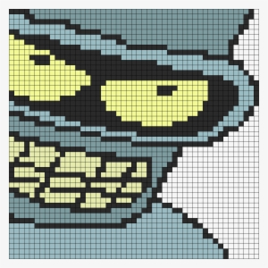Futurama Bender Perler Bead Pattern / Bead Sprite - Bender Pixel Art Template