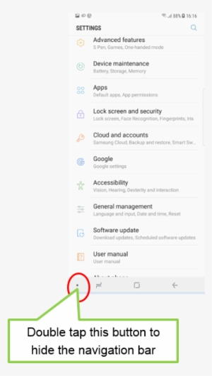 How Can I View/hide The Navigation Bar - Samsung Galaxy Note 8