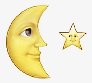 Star Moon Emoji Luna Estrellafreetoedit - Moon