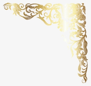 Gold Corner Vintage Romantic Arabesque - Vintage Corner Gold Png