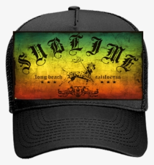 Custom Heat Pressed Trucker Hat Otto Cap 32 - Art.com - Sublime - Long Beach Rasta Poster