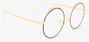 Corner View Of Slayer Gold Round Glasses Made From - Circle