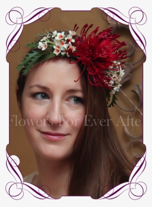 Australian Native Silk Flower Floral Crown - Boutonnière