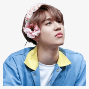 Got7 Yugyeom Flowers In Hair - Yugyeom Png