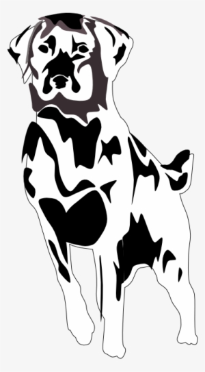 Black Lab Black White Line Art 555px - Labrador Retriever
