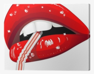 Labbra Sensuali Con Bibita Wet Sensual Lips Drinking - Bouche Paille
