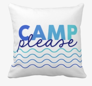 Camp Please Blue Waves Throw Pillow - Waves Throw Pillow