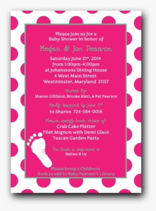 Footprint Baby Shower Invitation Features A Polka Dot - Baby Shower