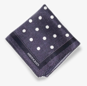 Dark Border Dot Silk - Handkerchief