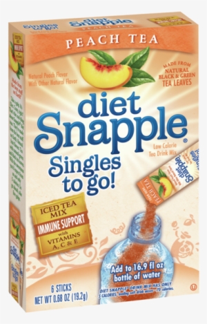 Snapple To Go Diet- Peach - Snapple Singles Logo