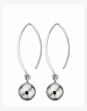 Sterling Silver Ball Drop Hook Earrings - 646x455 PNG Download - PNGkit