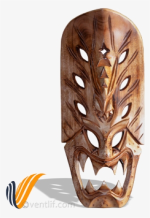 Tiki Dragon Mask Wood Carving Wall Decor - Tiki Mask Wood Carving