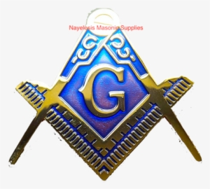 Golden Chrome Heavy Alloy Auto Master Mason Car Emblem - Freemasonry