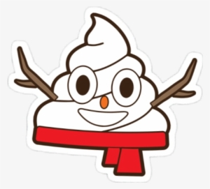 Scsnowman Sticker - Poop Emoji Snowman