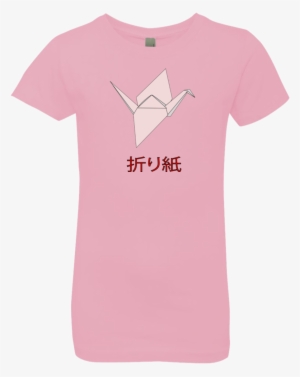 Origami Crane Japanese Calligraphy Girl's T-shirt - Origami