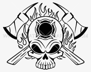Fire Fighter Skull Production Ready Artwork For T Shirt - Firefighter