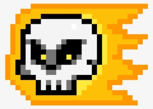 Flaming Skull - Blueberry Sans Pixel Art