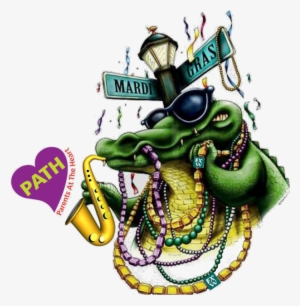 Mardi Gras Beads Png - Mardi Gras Gator Rectangle Magnet