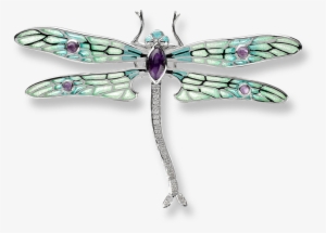 Nicole Barr Designs Sterling Silver Dragonfly Brooch-green, - Brooch